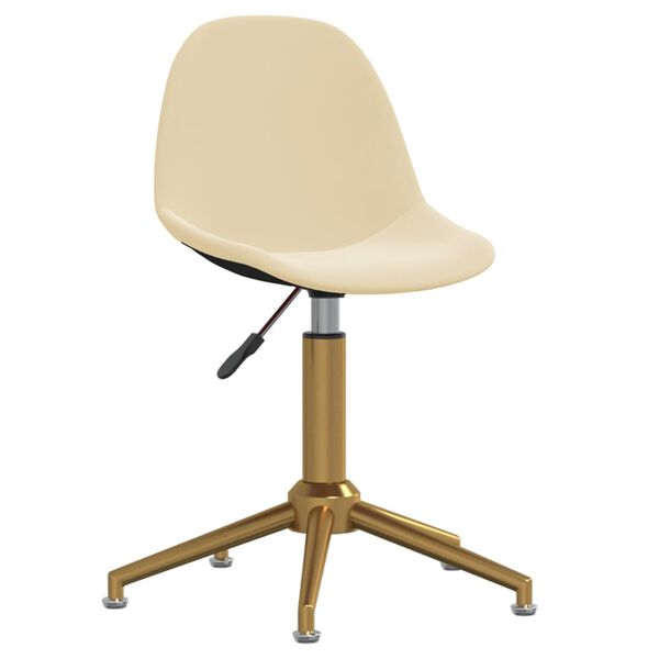 vidaXL Chaises &agrave; manger pivotantes lot de 4 Cr&egrave;me Velours