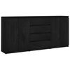 vidaXL Armoires d'appoint 3 pcs Noir Bois massif de pin