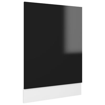 vidaXL Panneau de lave-vaisselle Noir brillant 45x3x67 cm Aggloméré
