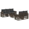vidaXL Ensemble de canap&eacute; de jardin 6 pc Gris polyrotin