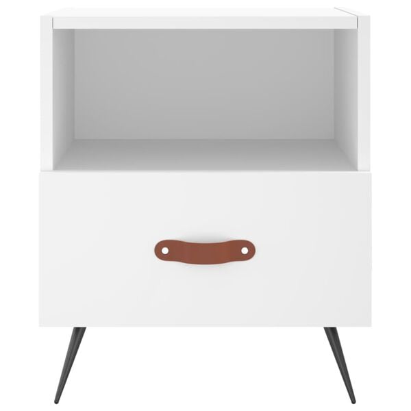 vidaXL Table de chevet blanc 40x35x47,5 cm bois d&rsquo;ing&eacute;nierie