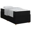vidaXL Cadre de lit avec matelas Noir 90 x 190 cm tissu