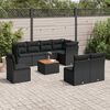 vidaXL Salon de jardin 9 pcs avec coussins noir résine tressée