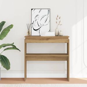 vidaXL Table console ch&ecirc;ne artisanal 80x30x80 cm bois d'ing&eacute;nierie