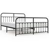 vidaXL Cadre de lit m&eacute;tal sans matelas avec pied de lit noir 183x213cm