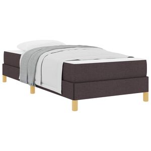 vidaXL Lit &agrave; ressorts avec matelas Marron fonc&eacute; 90 x 190 cm tissu