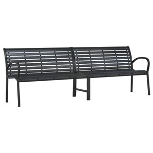 vidaXL Banc double de jardin noir 231 cm acier et WPC