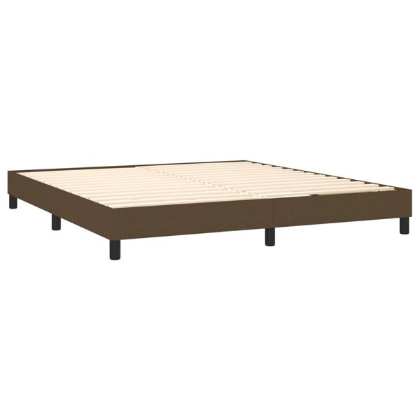 vidaXL Sommier &agrave; lattes de lit avec matelas Marron fonc&eacute; 180x200 cm