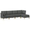 vidaXL Ensemble de meubles pour le salon 5 pcs Gris fonc&eacute; Tissu