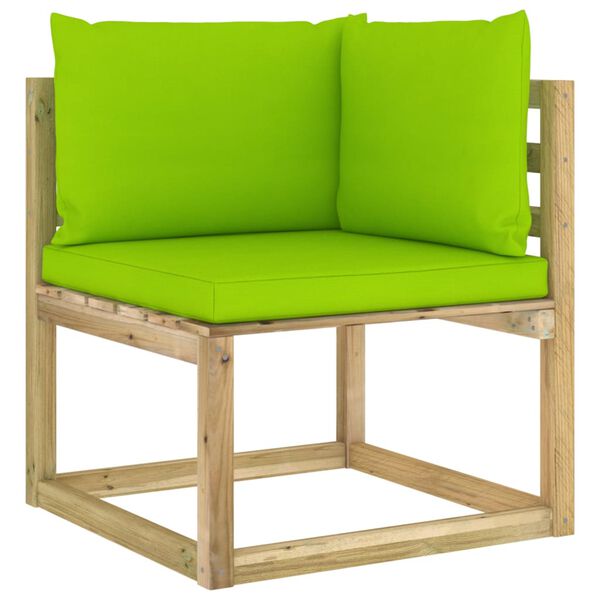 vidaXL Salon de jardin 6 pcs avec coussins bois de pin impr&eacute;gn&eacute;