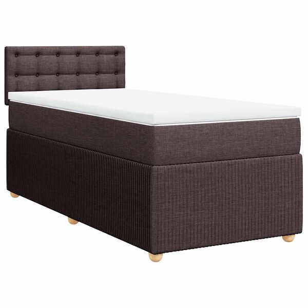 vidaXL Sommier &agrave; lattes de lit avec matelas Marron fonc&eacute; 90x200 cm