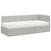 vidaXL Cadre de lit d'angle avec matelas 2 pcs Gris clair Velours