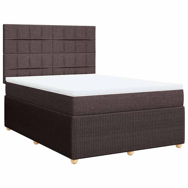 vidaXL Sommier &agrave; lattes de lit avec matelas Marron fonc&eacute; 140x190 cm