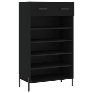vidaXL Armoire &agrave; chaussures noir 60x35x105 cm bois d'ing&eacute;nierie