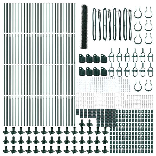 vidaXL Poteau de clôture. Vert 100 x 1,2 m (maillage de 50 mm)