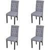 vidaXL Chaises &agrave; manger lot de 4 gris clair tissu