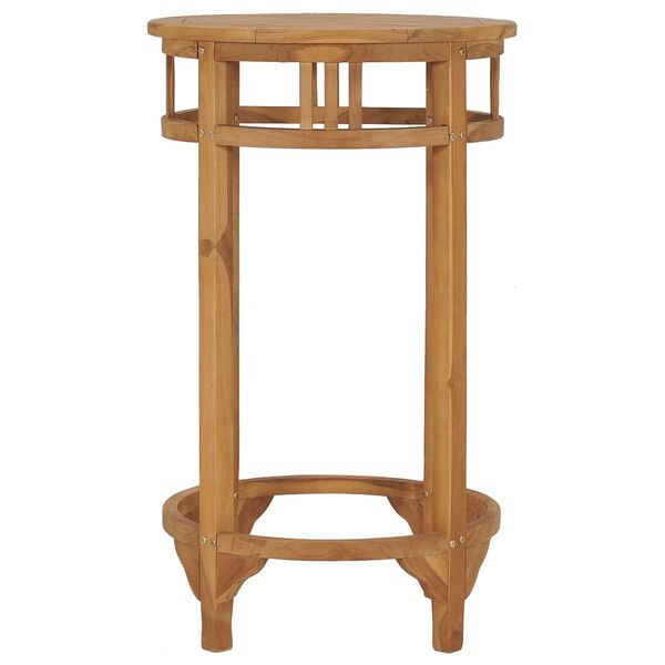vidaXL Table de bar Ø 60 cm Bois de teck solide