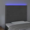 vidaXL T&ecirc;te de lit &agrave; LED Gris fonc&eacute; 100x5x118/128 cm Velours