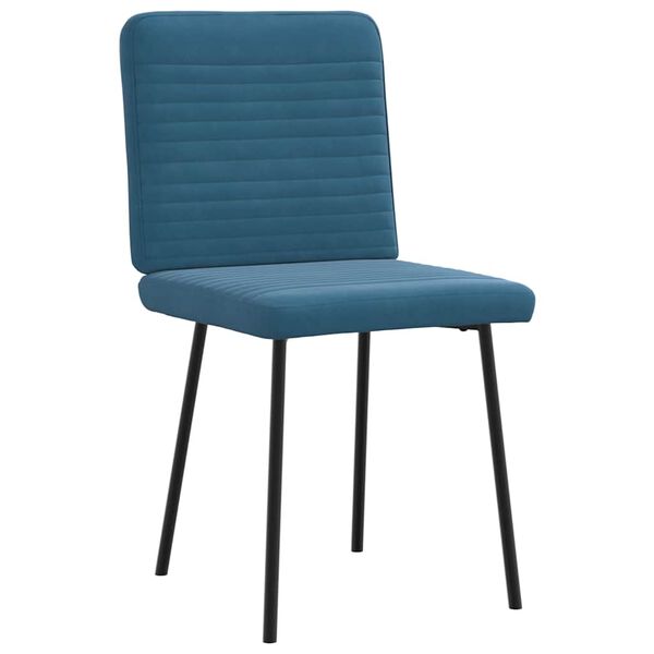 vidaXL Chaises &agrave; manger lot de 2 Bleu Velours