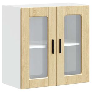 vidaXL Armoire murale de cuisine et porte en verre Porto ch&ecirc;ne sonoma