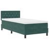 vidaXL Lit &agrave; ressort LED avec matelas Vert fonc&eacute; 90 x 200 cm Velours