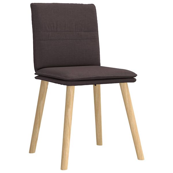 vidaXL Chaises à manger lot de 4 marron foncé tissu