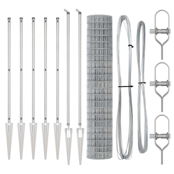 vidaXL Cl&ocirc;ture avec poteau Argent&eacute; 1,5 x 10 m Acier