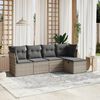 vidaXL Salon de jardin 5 pcs avec coussins gris clair r&eacute;sine tress&eacute;e