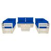 vidaXL Salon de jardin palette 9 pcs avec coussins bois d'&eacute;pic&eacute;a