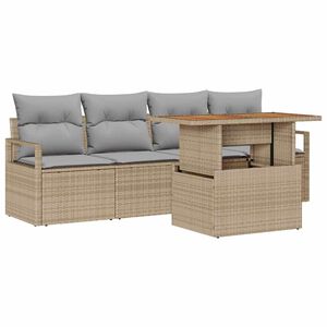 vidaXL Ensemble de canap&eacute; de jardin 5 pi&egrave;ces 4-Nombre de places