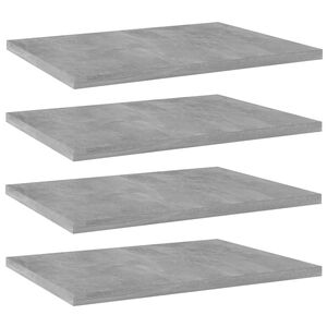 vidaXL Panneaux de biblioth&egrave;que 4 pcs gris b&eacute;ton bois d&rsquo;ing&eacute;nierie