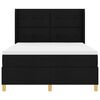 vidaXL Lit &agrave; ressorts avec matelas Noir 160 x 200 cm tissu