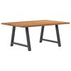 vidaXL Table à manger avec bord naturel 180x100x74cm bois massif chêne