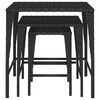 vidaXL Tables gigognes 3 pcs noir r&eacute;sine tress&eacute;e