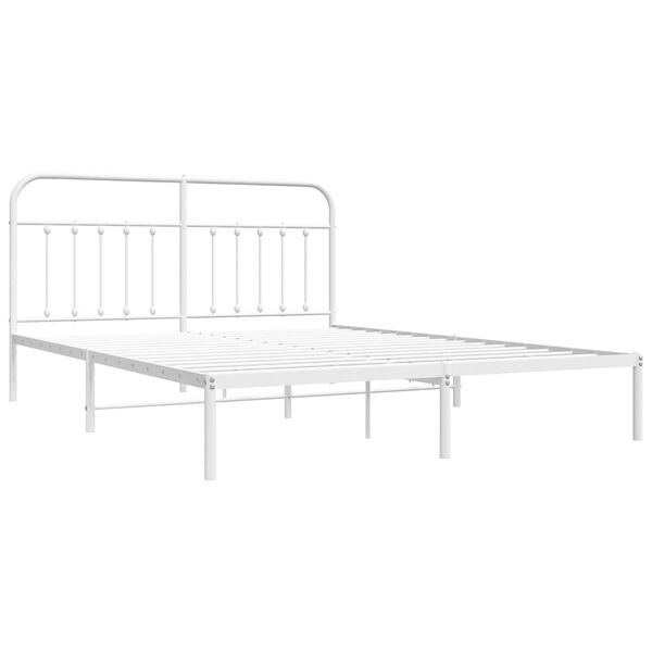 vidaXL Cadre de lit métal sans matelas et tête de lit blanc 183x213 cm