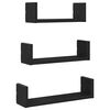vidaXL &Eacute;tag&egrave;res murales 3 pcs en ch&ecirc;ne noir contrecoll&eacute;