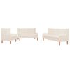 vidaXL Ensemble de canap&eacute;s 3 pcs tissu blanc cr&egrave;me