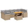 vidaXL Salon de jardin avec coussins 8 pcs beige r&eacute;sine tress&eacute;e