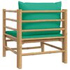 vidaXL Canapé de jardin avec coussins vert bambou