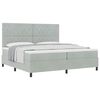 vidaXL Lit &agrave; ressorts avec matelas Gris clair 200 x 200 cm Velours