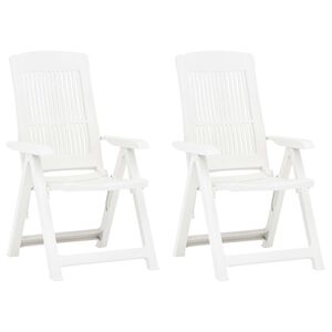 vidaXL Chaises inclinables de jardin lot de 2 Plastique Blanc