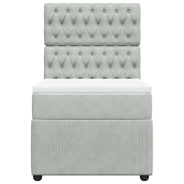 vidaXL Sommier &agrave; lattes de lit et matelas Gris clair 80x200 cm Velours