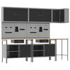 vidaXL Ensemble de placards de travail avec tiroir 10 pcs Noir et gris