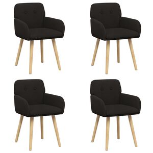 vidaXL Chaises de salle &agrave; manger 4 pc Boucl&eacute; Noir 59 x 57 x 85 cm