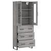 vidaXL Buffet haut Sonoma gris 69,5x34x180 cm Bois d'ing&eacute;nierie