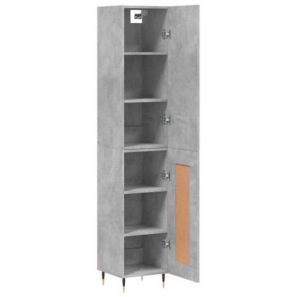 vidaXL Buffet haut Gris b&eacute;ton 34,5x34x180 cm Bois d'ing&eacute;nierie