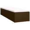 vidaXL Chaise longue avec coussin et table &agrave; th&eacute; r&eacute;sine tress&eacute;e marron