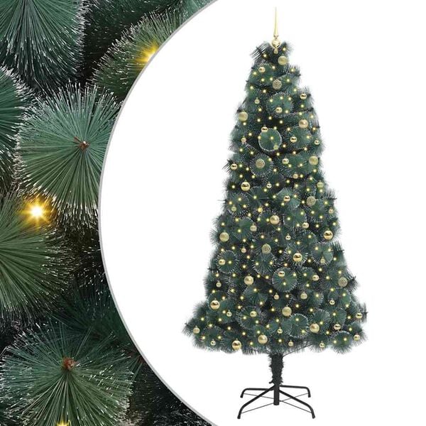 vidaXL Arbre de Noël artificiel pré-éclairé avec ensemble de boules