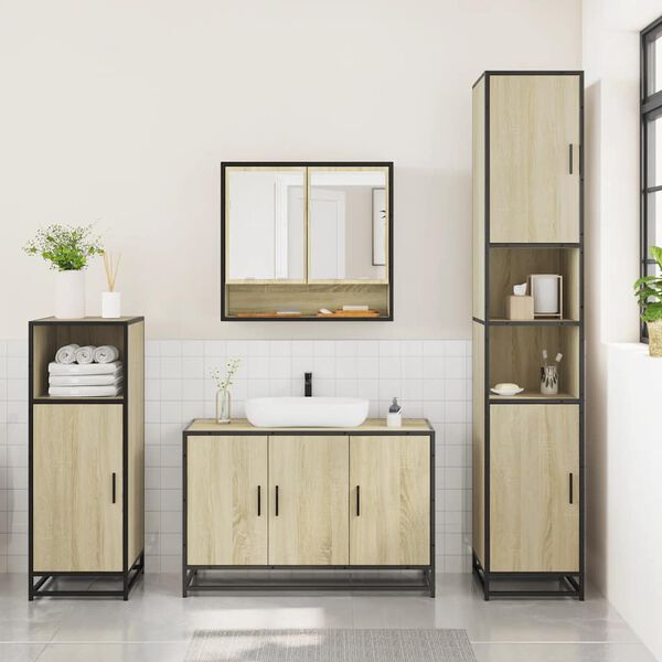 vidaXL Ensemble de meubles de salle de bain 3 pcs ch&ecirc;ne sonoma