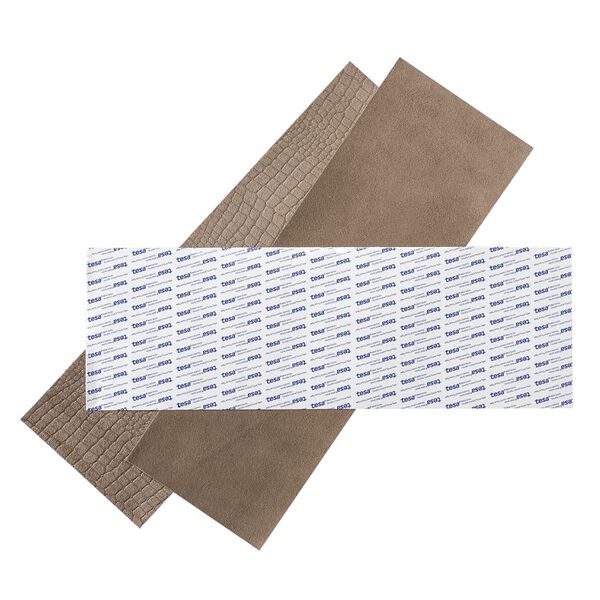 WallArt Panneaux muraux en cuir Stubbs Taupe fum&eacute; 16 pcs